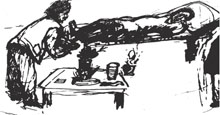 A young woman having an abortion by an unskilled person