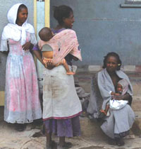 A group of women talking together.