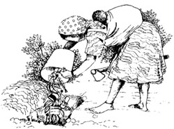 Waste disposal in a pit