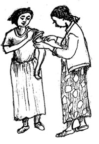A HEP administering a DMPA injection.