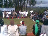 People at a community ceremony.