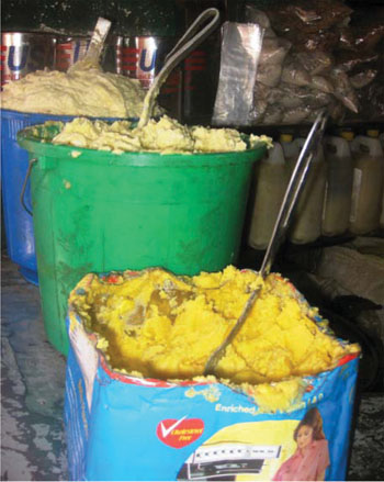 Butter in uncovered containers