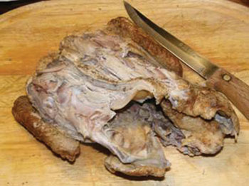 Cooked meat on a cutting board