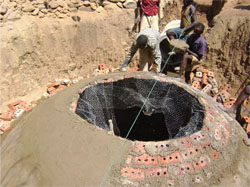 An anaerobic digester under construction