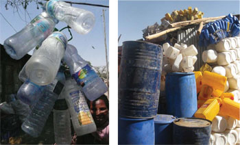 Plastic containers are frequently reused