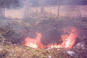 Open pit burning