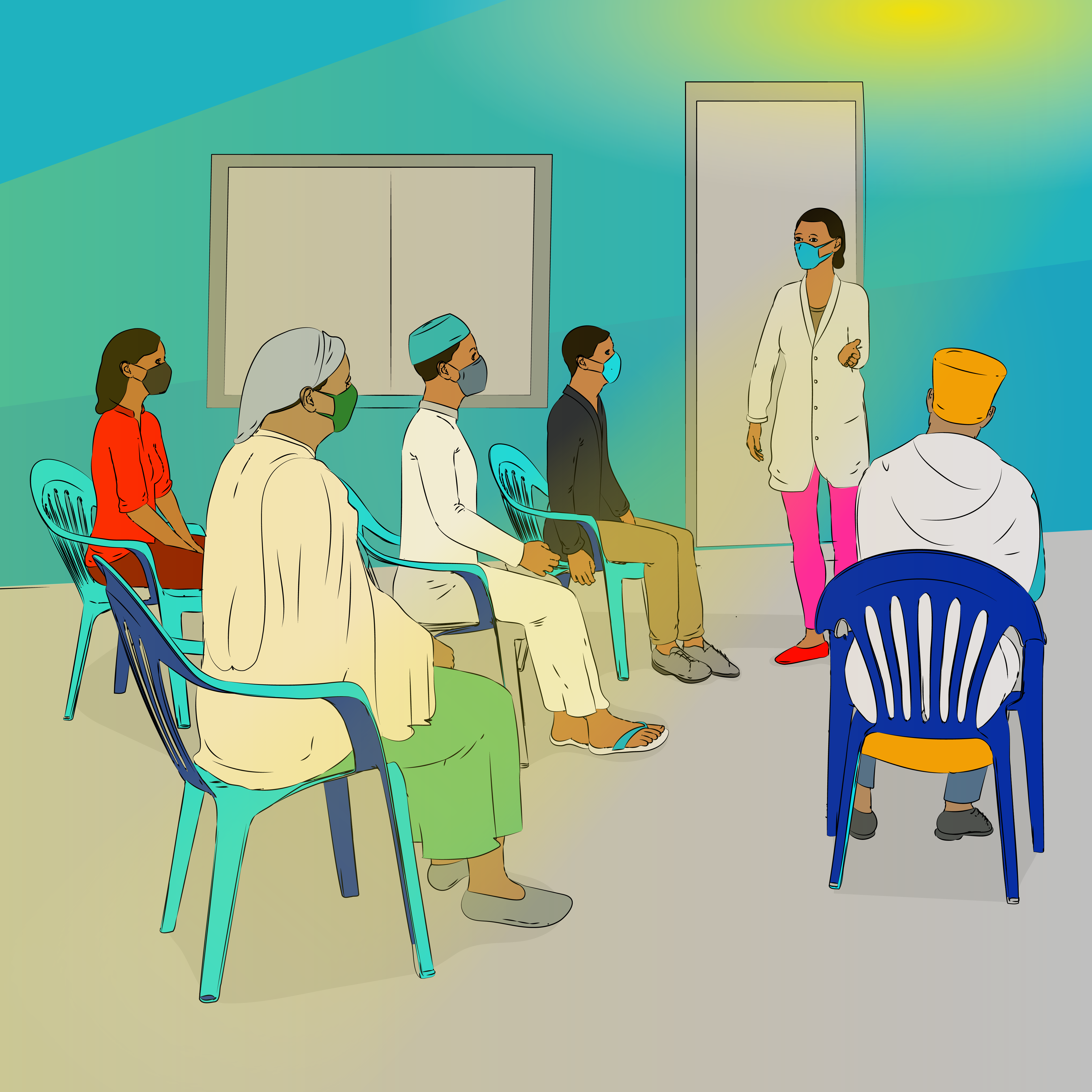 Health Education to the community Infographic on COVID-19 sign and symptoms