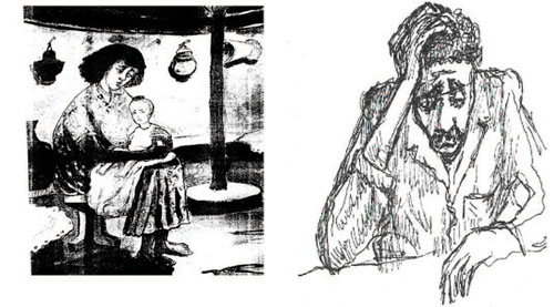 Depressed woman and man