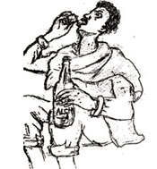A person who drinks too much alcohol