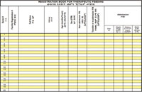 Registration book for therapeutic feeding