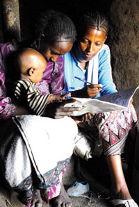 Health Extension Practitioner collecting data
